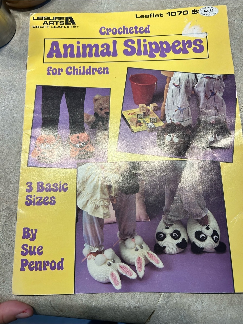 🔥$2 Crocheted Animal Slippers for Children - Yellow & Purple Cover